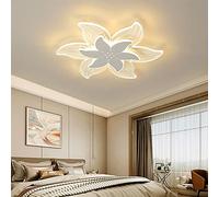 HJLJKG Chandelier, Nordic Creative Ceiling Lamp LED Ceiling Light Flower-Shaped Infinitely Dimmable Lighting Acrylic Lampshade and Bedroom Restaurant Study Children's Room Lighting(42cm)