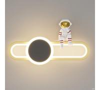 HJLJKG Child'S for Bedside, Led Long Strip Mounted Light 21W Astronaut Lamp with Acrtlic Shade- 3 Color Temperatures, Living Room Bedroom Wall Lamps (L: 37.5cm)