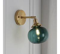 HJLJKG Classic Rustic Industrial Wall Lighting Fixture with Globe Glass Shade Wall Lamp for Living Room, Mirror Cabinet, Kitchen, Porch,Blue (Color : Blue)