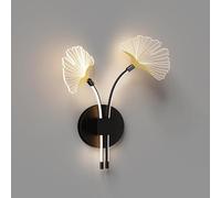 HJLJKG Creative Kid's Room Decorate Acrylic Flower 12W Wall Lamp Indoor Wall, Wall for Bedroom Living Room Office Restaurant Stairs 3 Color Temperature Adjustable, Dark(Black)
