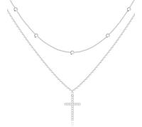 HJLJKG Cross Necklace for Women, 14K Rolled Gold, Delicate Sterling Silver Necklace, Small Pendant, Faith Simple Gold Jewelry Women and Girls, S