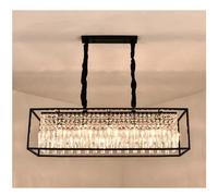 HJLJKG Crystal Chandelier Black/Gold Dining Room Hanning Lamp Luxury Home Decor Kitchen Island Rectangle Chandelier,Wall Lamp