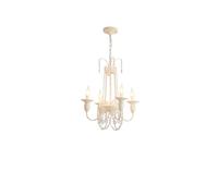 HJLJKG Crystal Chandeliers, French Cream Style 4/6 Lights White Candle Pendant Light for American Country Villa (Mid Century)(50cm)