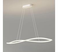 HJLJKG Dimmable Pendant Light with Remote Control | Adjustable Height Geometric Linear Chandelier 3000K-6000K | Lighting Fixture for Kitchen Island, Dining Room & Billiard Room(White,100cm)