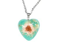 HJLJKG Dried Pressed Flowers For Women And Girls, 925 Sterling Silver Necklaces Elegant Floral Teardrop Heart Shapes, Forget Me Not Necklace, Flower Jewelry