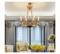 HJLJKG European Classical Brass Lamp Natural Malachite Chandelier Retro Villa Living Room Chandelier,Wall Lamp