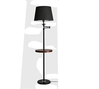 HJLJKG Floor Lamp Floor Lamp Living Room Bedroom Bedside Lamp Sofa Remote Control USB Wireless Charging Fabric Vertical Table Lamp Standing Light (Color : Black-Black)