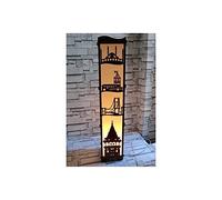 HJLJKG Floor Lamp Floor Lamp Made in Turkey Brown Patterned Solid Wood Lamp Stand Light Lampadaire Offices Kitchen Living Room (Body Color : Brown)