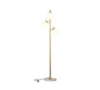 HJLJKG Floor Lamp Lámpara de Pie *3 Tree Floor Lamp with Glass Shade for Living Room Gold 3 Heads Reading Standing Lamp 3000k/4500k/6000k Dimmable Tall Pole Light w/Foot for Bedroom Office Reading