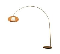 HJLJKG Floor Lamp Lámpara de Pie Chinese ARC Floor Lamp 12W Weaving Zen Adjustable Standing Lamp Retro Reading Pole Lamp wtih Marble Base for Living Room Bedroom Tea Room Homestay Reading