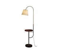 HJLJKG Floor Lamp Wireless Charging Floor Lamp Bedroom Bedside Coffee Table Sofa Minimalist Standing Lamp Stepless Remote Control Standing Light (Color : Walnut)