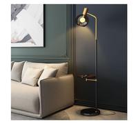 HJLJKG Floor Lamp with Table Floor Lamp with Shelves, Marble Base with Tray Metal FloorLamp, Corner Tall Standing Lamp for Offices, Cafes, Living Rooms, Bedrooms Floor Lamps for Living Room(Walnut)