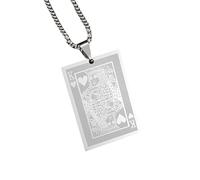 HJLJKG Girls accessories 925 Sterling Silver Ace Of Spades Necklace For Men And Women, Poker Lucky Men's Pendant, Card Pendant Chain, Playing