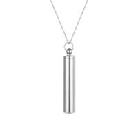 HJLJKG Girls Accessories 925 Sterling Silver Dog Urn Necklace For Women and Men, Glass Bottle Tube Keepsake Pendant Vial Memorial Cylinder Pet Ash Urn, Urns Ashes Large,