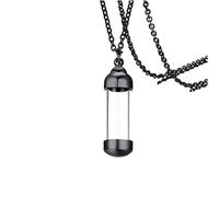HJLJKG Girls Accessories 925 Sterling Silver Dog Urn Necklace For Women and Men, Glass Bottle Tube Keepsake Pendant Vial Memorial Cylinder Pet Ash Urn, Urns Ashes Large,