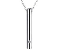 HJLJKG Girls Accessories 925 Sterling Silver Dog Urn Necklace For Women and Men, Glass Bottle Tube Keepsake Pendant Vial Memorial Cylinder Pet Ash Urn, Urns Ashes Large,