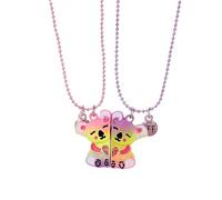 HJLJKG Girls accessories 925 Sterling Silver For Women And Men, Set Magnetic Koala Bear Pendant, Cute Love Splicing Stickman Couple, Magnet Necklaces Broken Heart, Connecting Necklace