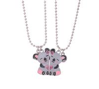 HJLJKG Girls accessories 925 Sterling Silver For Women And Men, Set Magnetic Koala Bear Pendant, Cute Love Splicing Stickman Couple, Magnet Necklaces Broken Heart, Connecting Necklace