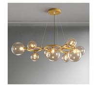 HJLJKG - Glass Chandelier 5/7/9 Light White Amber Clear Bubble Suspension Lamp Compatible with Restaurant Bar Cafe,Wall Lamp