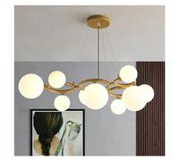 HJLJKG - Glass Chandelier 5/7/9 Light White Amber Clear Bubble Suspension Lamp Compatible with Restaurant Bar Cafe,Wall Lamp
