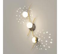 HJLJKG Gold Led Wall Light Dimmable Wall Metal Linear Wall Mounted Lamp, Wall Lamps for Living Room Hallway Bathroom Bedside, Indoor Led Wall Lighting - 3 Color Mode(65cm)