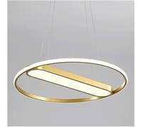 HJLJKG Gold Ring Pendant Fixture - 40W Hanging Light with High Light Transmittance Nano Shade - - Minimalist Chandelier,Wall Lamp