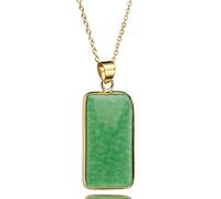 HJLJKG Green Jade Pendant Necklaces for Women & Men, Gold Plated 925 Sterling Silver Jade Good Luck Gift Jewelry