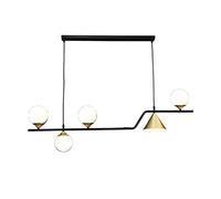 HJLJKG Hanging Lamp, 5 Lights Sputnik Chandelier Magic Bean Molecular Pendant Lighting Globe Ceiling Light Fixture for Living Room Restaurant Kitchen Island Base(B)