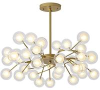HJLJKG Hanging Lamp, Chandelier Ceiling Light Chandeliers Crystal Chandeliers with 30 45 54 Lights Contemporary Gold Ceiling Pendant Compatible with Living Room Bar Shop-Golden 30 Head Home Decor Lam