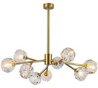 HJLJKG Hanging Lamp, Chandelier Ceiling Light Chandeliers Crystal Pendant Light 18 Lights Contemporary Branch Chandelier Gold Ceiling Pendant Compatible with Living Room Bar Shop-Copper 6 Head H