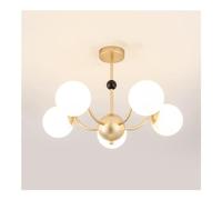 HJLJKG Hanging Lamp, Glass Chandelier E26 - - Metal Hanging Light with Personality Compatible with Golden Bedroom, Living Room, and Dining Area Ceiling Decoration. Indoor Lighting Lam