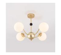 HJLJKG Hanging Lamp, Glass Chandelier E26 - - Metal Hanging Light with Personality Compatible with Golden Bedroom, Living Room, and Dining Area Ceiling Decoration. Indoor Lighting Lam