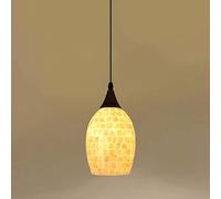 HJLJKG Hanging Lamp, Idyllic Seashell Pendant Light Glass Shade E27 1-Light Ceiling Hanging Lamp Home Dining Room Suspended Light Fixture - Hallway Adjustable Chandelier H7.88in(B)