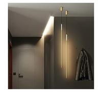 HJLJKG Hanging Lamp, LED Chandelier Lamp, All Bronze - Bedside Chandelier Long Line Living Room Background Wall Lamp Long Bar Designer Pendant Bedroom Bedside, LED Chandelier(Whitelong123cm)