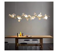 HJLJKG Hanging Lamp, LED Chandeliers, Style Petal Shell Pendant Light Compatible with Dining Room Restaurant Novelty Kitchen Gold Chandelier Home Decor Hanging Lamp(4-Heads,Whitelight)