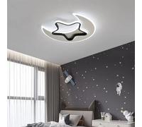 HJLJKG Hanging Lamp, Metal Chandeliers - Close to Ceiling Light Fixtures with Moon and Star Shape Lighting Compatible with Girl'S and Boy's Bedroom, Kids Room. Adjustable Color Temperature: 3000K/450