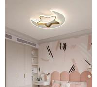 HJLJKG Hanging Lamp, Metal Chandeliers - Close to Ceiling Light Fixtures with Moon and Star Shape Lighting Compatible with Girl'S and Boy's Bedroom, Kids Room. Adjustable Color Temperature: 3000K/450