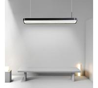 HJLJKG Hanging Lamp, Rectangular Chandelier Hardware LED Pendant Lamp Adjustable Indoor Lighting Dimmable Lighting Decoration Luxury Foyer Home Decor Lighting High Ceiling Hanging Dining Room LED