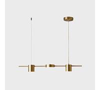 HJLJKG Hanging Lamp, Strip Pendant Light LED Tri-Color Dimmable Ceiling Hanging Lamp Brushed Brass Suspended Light Fixture Minimalist Home Dining Table Kitchen Chandelier(A)