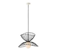 HJLJKG Hanging Lamp, V-intage Industrial Pendant Light Spherical Glass Hanging Lamp Retro Loft Chandelier Electroplated Metal Ceiling Fixture Compatible with V-intage Style Interio (Color :