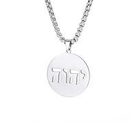 HJLJKG Hebrew Chai Necklace for Women Stainless Steel Classic Sign of Life Letter Pendant Religious Jewish Jewelry