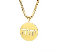 HJLJKG Hebrew Chai Necklace for Women Stainless Steel Classic Sign of Life Letter Pendant Religious Jewish Jewelry
