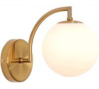 HJLJKG Indoor Gold Brass, Bedside Reading Lamp, Glass Wall Unique Decorative Light Fixture for Living Room Bedroom Hallway Kitchen Bathroom Mirror