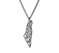 HJLJKG Israel Necklace, 925 Sterling Silver Palestine Map Pendant Necklace Country Geography Chain Necklaces for Women Jewelry Wholesale - Bring Them Home Dog
