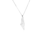 HJLJKG Israel Necklace, 925 Sterling Silver Palestine Map Pendant Necklace Country Geography Chain Necklaces for Women Jewelry Wholesale - Bring Them Home Dog