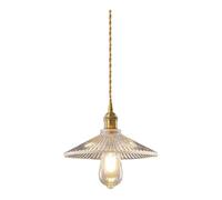 HJLJKG Japanese Retro Style Gold Iron Chandelier Small Hanging Lamp with Glass Shade for Living Room Bedroom and Bar Indoor Decorative Lighting 25 * 13 cm(25 * 14Cm)