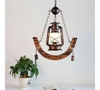 HJLJKG Lamp Chandeliers, Light Antique Western Restaurant Cafe Old Style Lantern Chandelier,Light