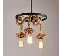 HJLJKG Lamp Post Lights Outdoor,Industrial Victorian Retro Personality Hemp Rope Pendant Lights Restaurant Hanging Lamp Dining Room Suspension Light American E27 Wrought Iron Kitchen Bar, Minim