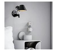 HJLJKG Lamps, Wall Lamp, American Industrial Wall Light Black Silver Rotatable Long Arm Wall Lamp with Compatible with Bedside Study Office Living Room