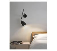 HJLJKG Lamps, Wall Lamp, Wall Lamp Nickel White Back Metal Angle Rotatable Bedroom Bedside Reading Lights Guest Room Wall